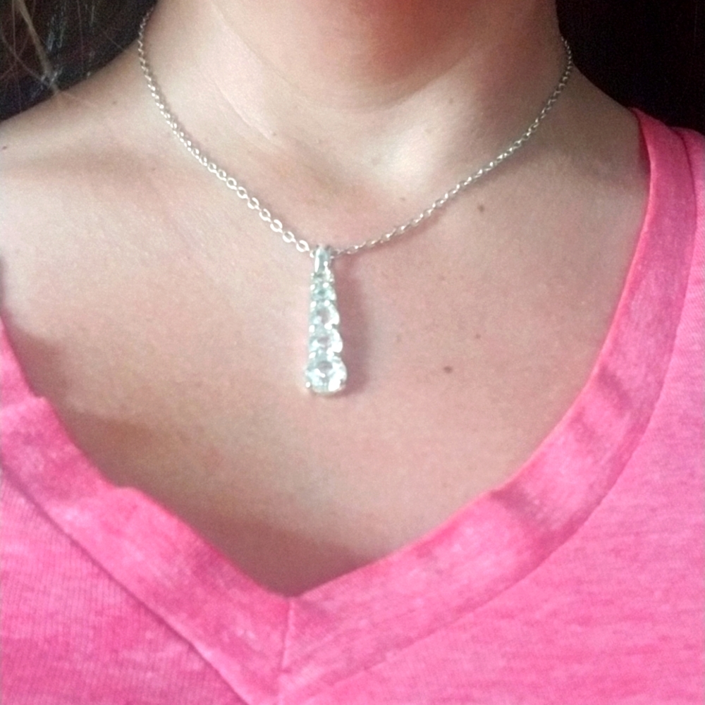 Silver cubic zirconia necklace